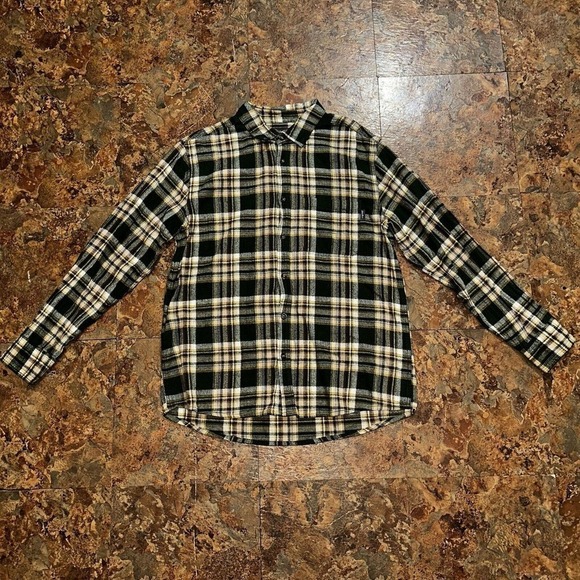 Eddie Bauer Men’s Button Up Flannel Shirt Plaid Size Large 100% Cotton - Picture 1 of 9